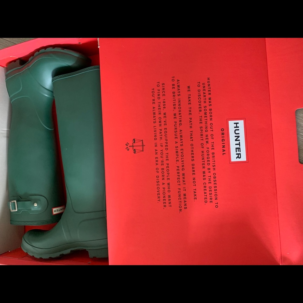 Green matte tall Hunter Boots